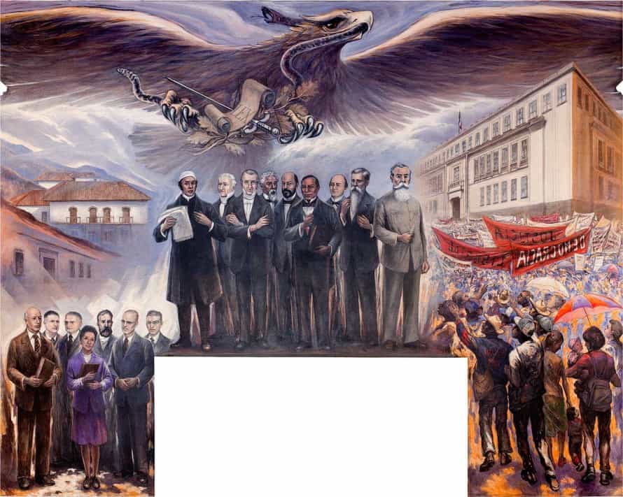 Murales Génesis Nacimiento de una Nación en la Suprema Corte de Justicia de la Nación, Héctor Cruz García, Ciudad de México, año 2000